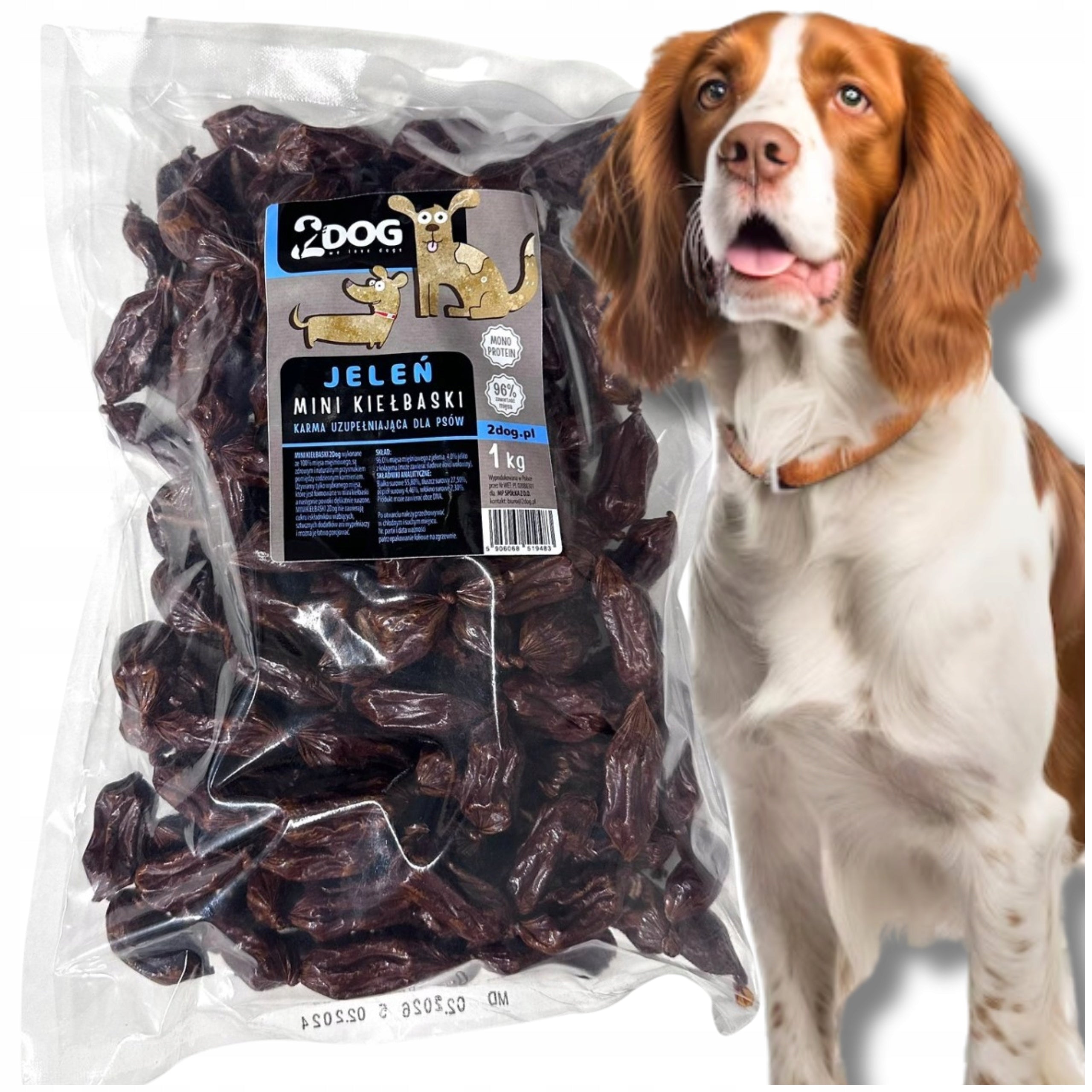 2Dog Mini Kiełbaski JELEŃ 1 Kg