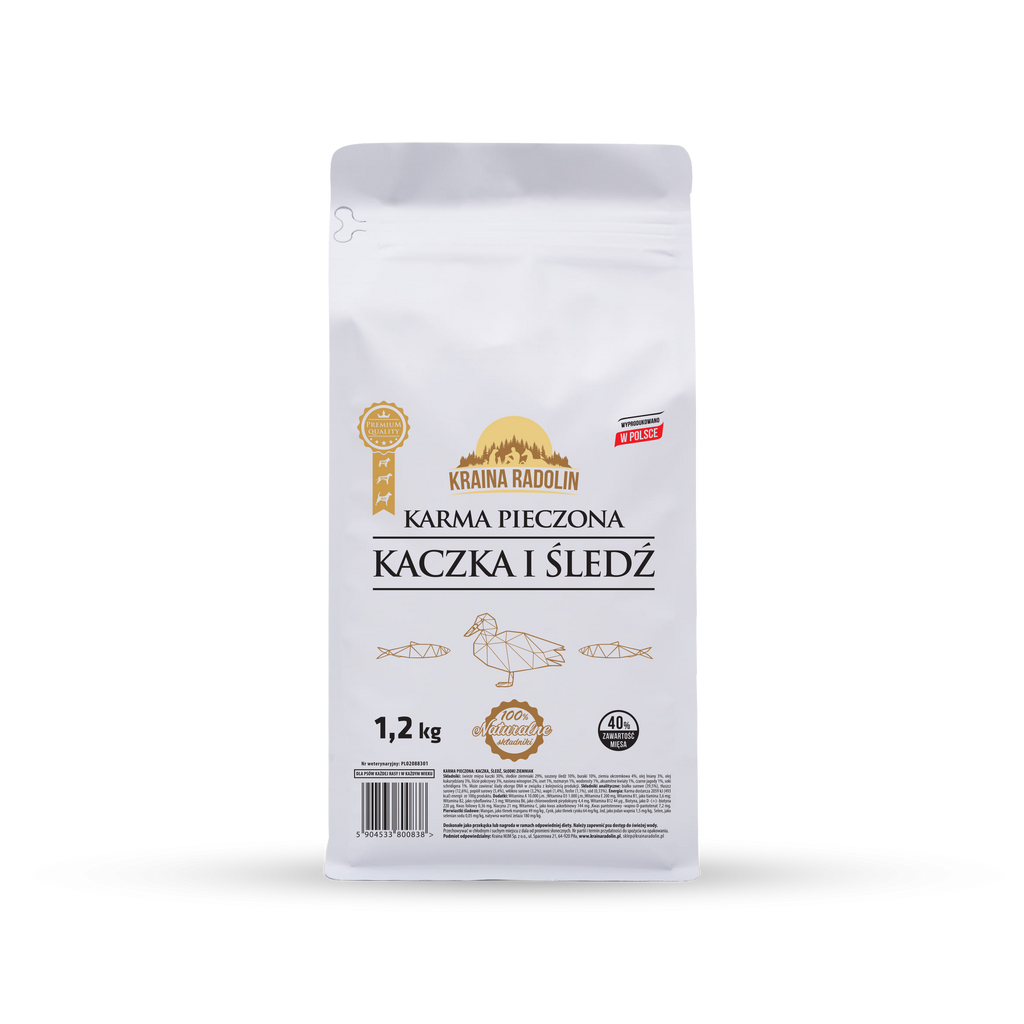 Karma sucha dla psa - Kaczka i śledź 1,2kg
