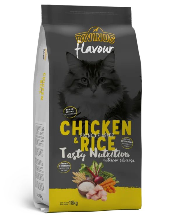 Divinus FLAVOUR CAT dla dorosłego kota - kurczak z ryżem 18 kg