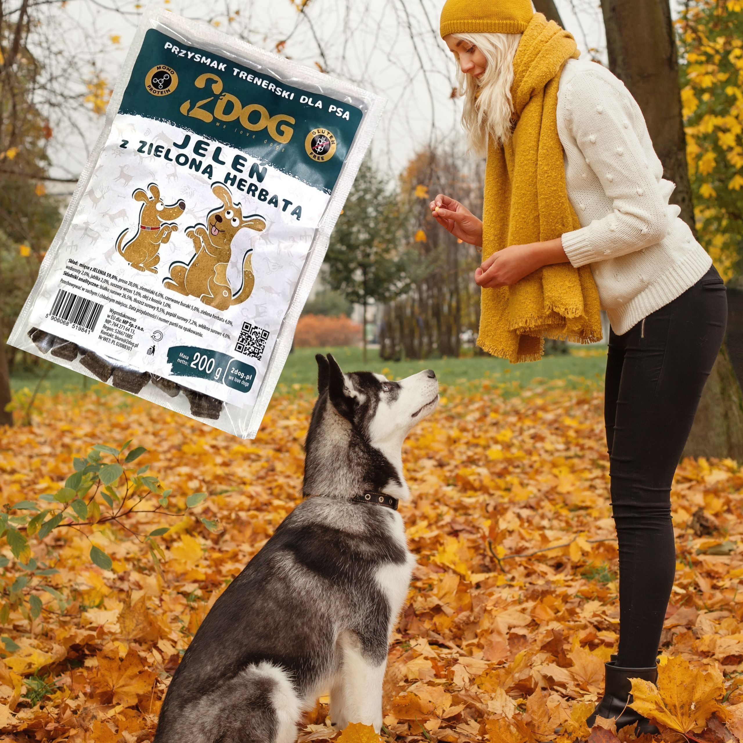 2Dog Przysmak treserski dla psa Jeleń z zieloną herbatą 200g