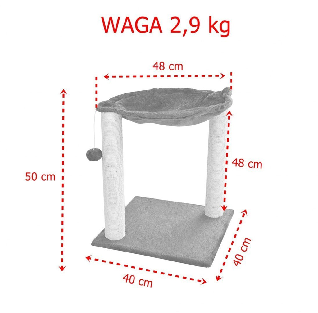 LEGOWISKO DLA KOTA HAMAK Z DRAPAKIEM PLUSZOWE STABILNE ZABAWKA BRĄZ