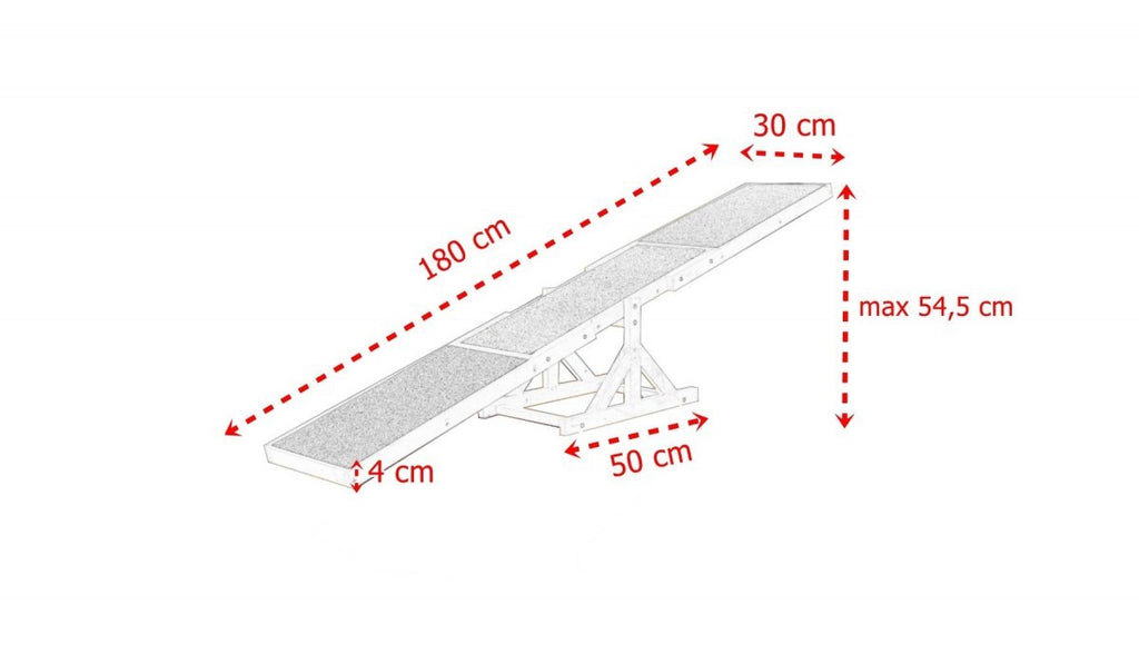huśtawka równoważnia pochylnia dla psa 180cm antypoślizgowa drewniana